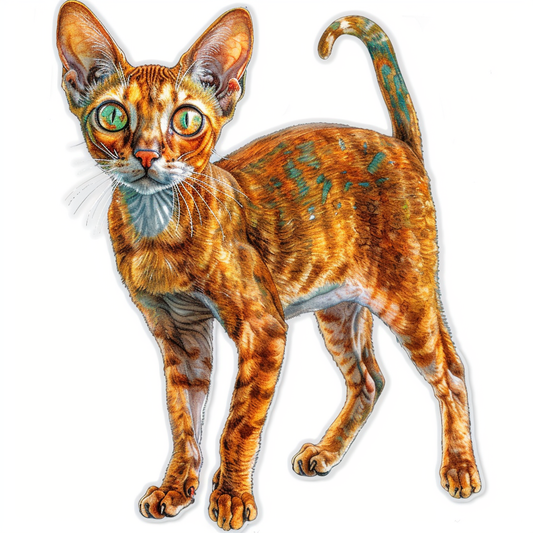 Abyssinian Cat astronaut majestic Expressive surreal Vinyl Decal Sticker for Car, Laptop, Tumbler and more # F021191-4" x 4"