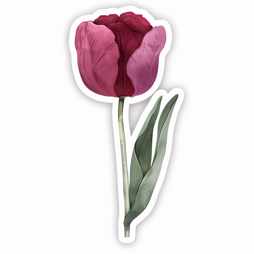 Sticker of a Tulip flower Vinyl Decal Sticker for Car, Laptop, Tumbler and more # F023422