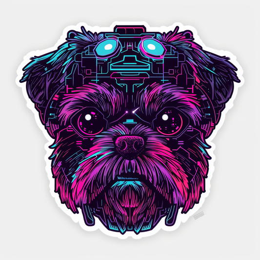 Adorable Shih Tzu Dog Expressive surreal Vinyl Decal Sticker for Car, Laptop, Tumbler and more # F018338