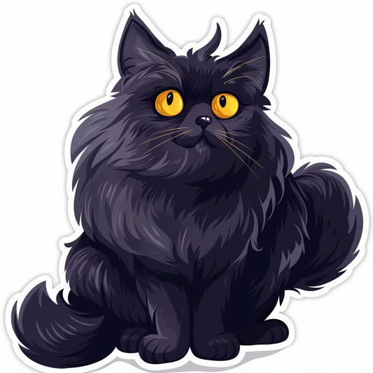 Persian Cat Expressive surreal Vinyl Decal Sticker for Car, Laptop, Tumbler and more # F016072