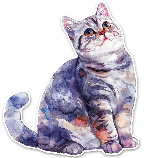 American Shorthair Cat majestic Expressive surreal Vinyl Decal Sticker for Car, Laptop, Tumbler and more # F018626