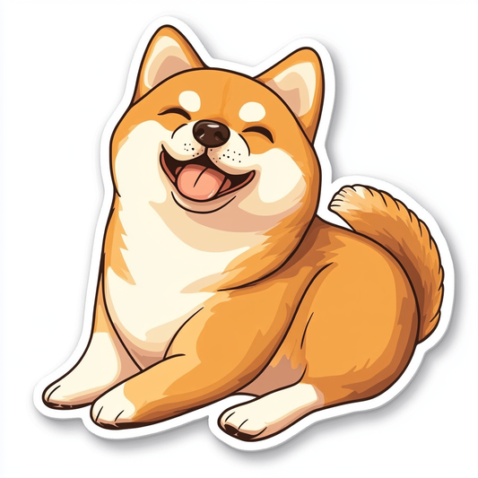 Shiba Inu sticker cartoon style Expressive surreal Vinyl Decal Sticker for Car, Laptop, Tumbler and more # F025815