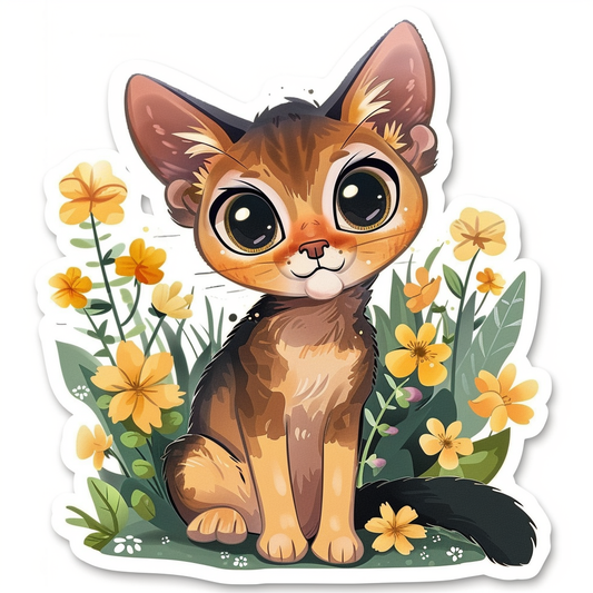 Abyssinian Cat astronaut majestic Expressive surreal Vinyl Decal Sticker for Car, Laptop, Tumbler and more # F021293-4" x 4"