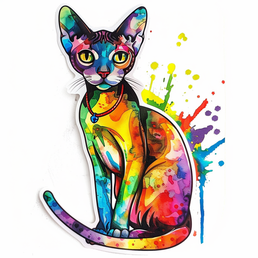 Abyssinian Cat astronaut majestic Expressive surreal Vinyl Decal Sticker for Car, Laptop, Tumbler and more # F021098-4" x 4"