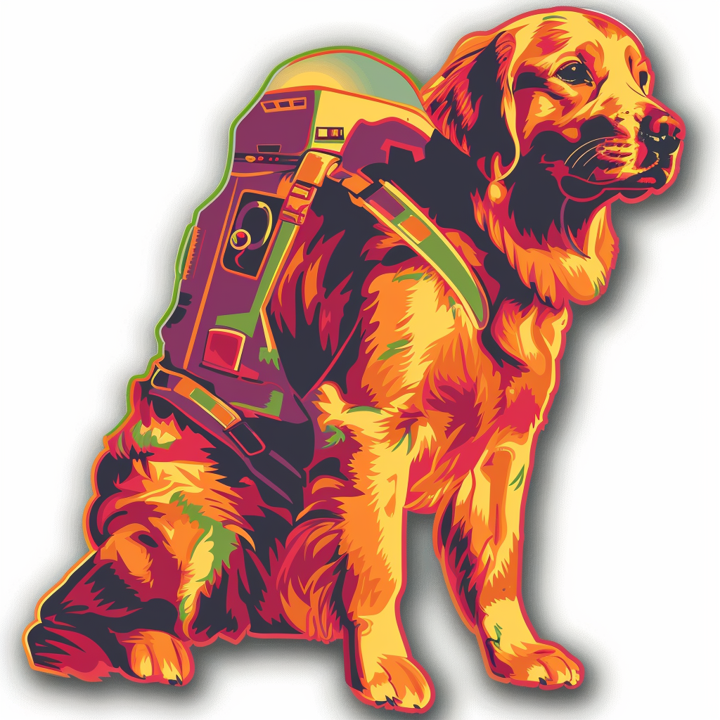Golden Retriever Dog astronaut Vinyl Decal Sticker for Car, Laptop, Tumbler and more # F010505