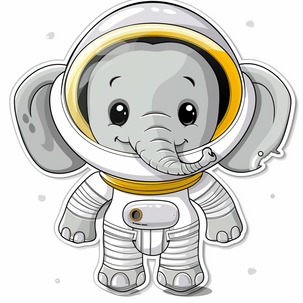 Elephant Expressive surreal Vinyl Decal Sticker for Car, Laptop, Tumbler and more # F022377-4" x 4"