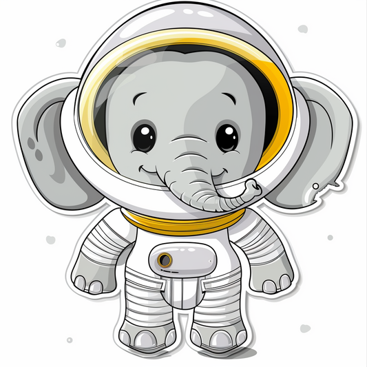 Elephant Expressive surreal Vinyl Decal Sticker for Car, Laptop, Tumbler and more # F022377-4" x 4"