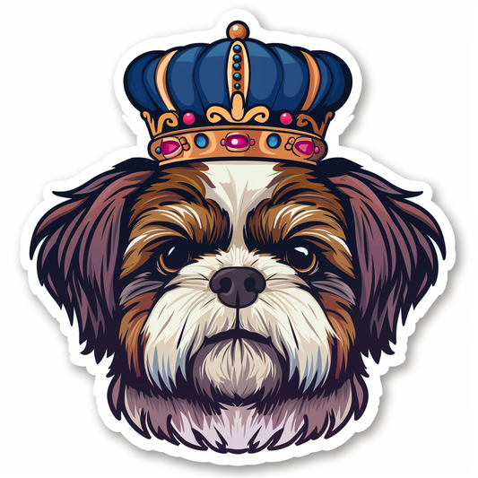 Adorable Shih Tzu Dog Expressive surreal Vinyl Decal Sticker for Car, Laptop, Tumbler and more # F018402