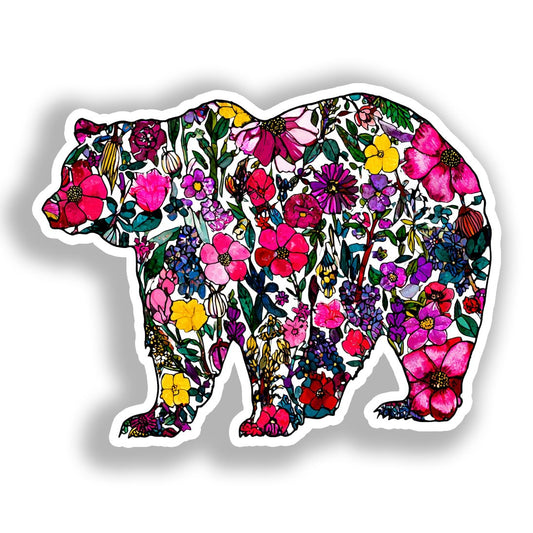 Bear Vinyl Decal Sticker for Car, Laptop, Tumbler and more # A019120-4" x 4"