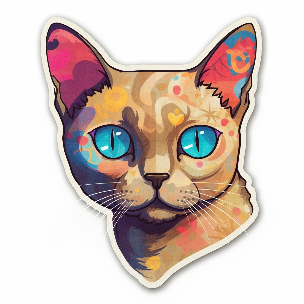 Burmese Cat Heartcore Vinyl Decal Sticker for Car, Laptop, Tumbler and more # F010720
