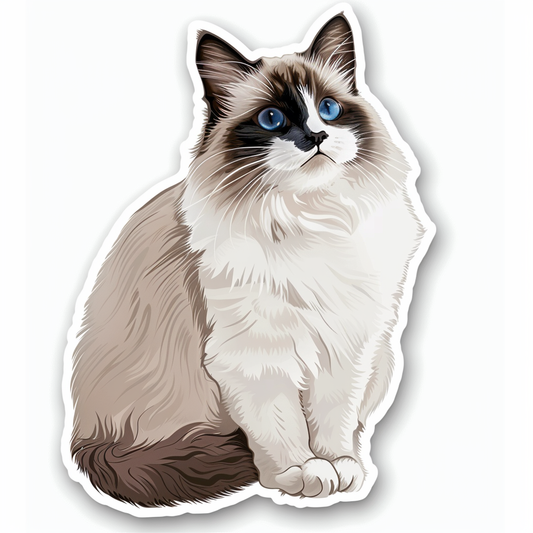 Ragdoll Cat Vinyl Decal Sticker for Car, Laptop, Tumbler and more # F010200