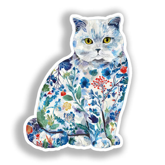 British Shorthair Cat Vinyl Decal Sticker for Car, Laptop, Tumbler and more # A018945-4" x 4"