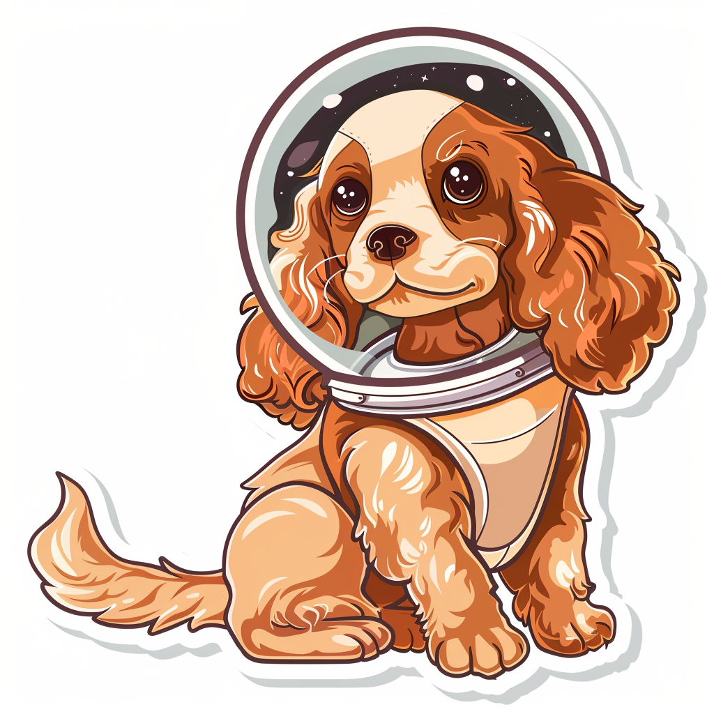 Cute and Adorable Cocker Spaniel Dog Expressive surreal Vinyl Decal Sticker for Car, Laptop, Tumbler and more # F019956-4" x 4"