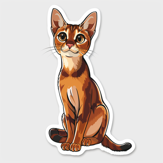 Abyssinian Cat astronaut majestic Expressive surreal Vinyl Decal Sticker for Car, Laptop, Tumbler and more # F021129-4" x 4"