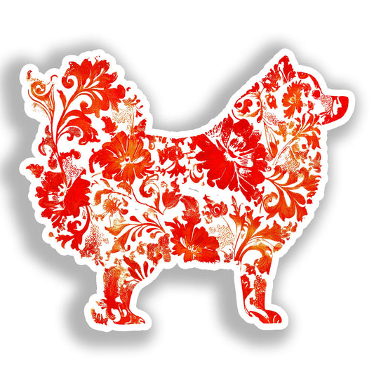 Pomeranian Dog Vinyl Decal Sticker for Car, Laptop, Tumbler and more # A017385-4" x 4"
