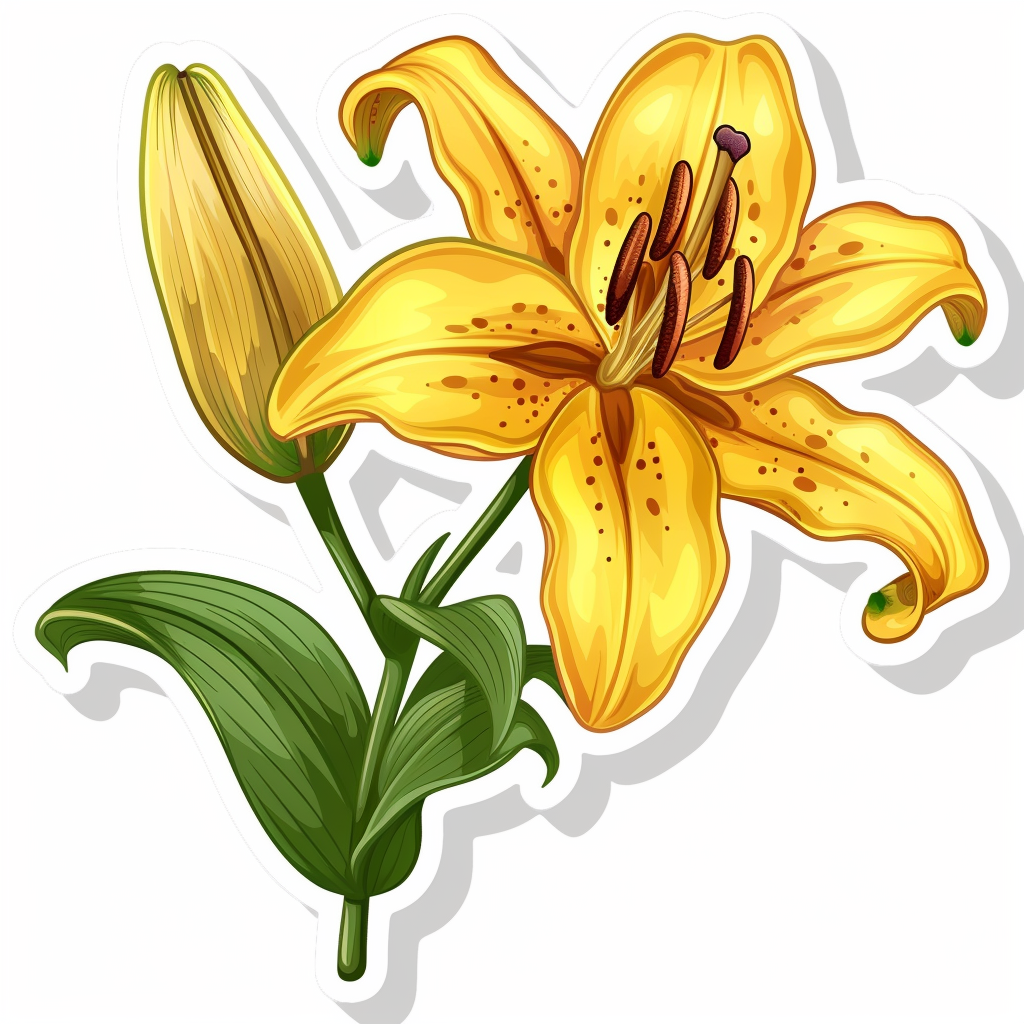 Lily flower majestic Expressive surreal Vinyl Decal Sticker for Car, Laptop, Tumbler and more # F023288