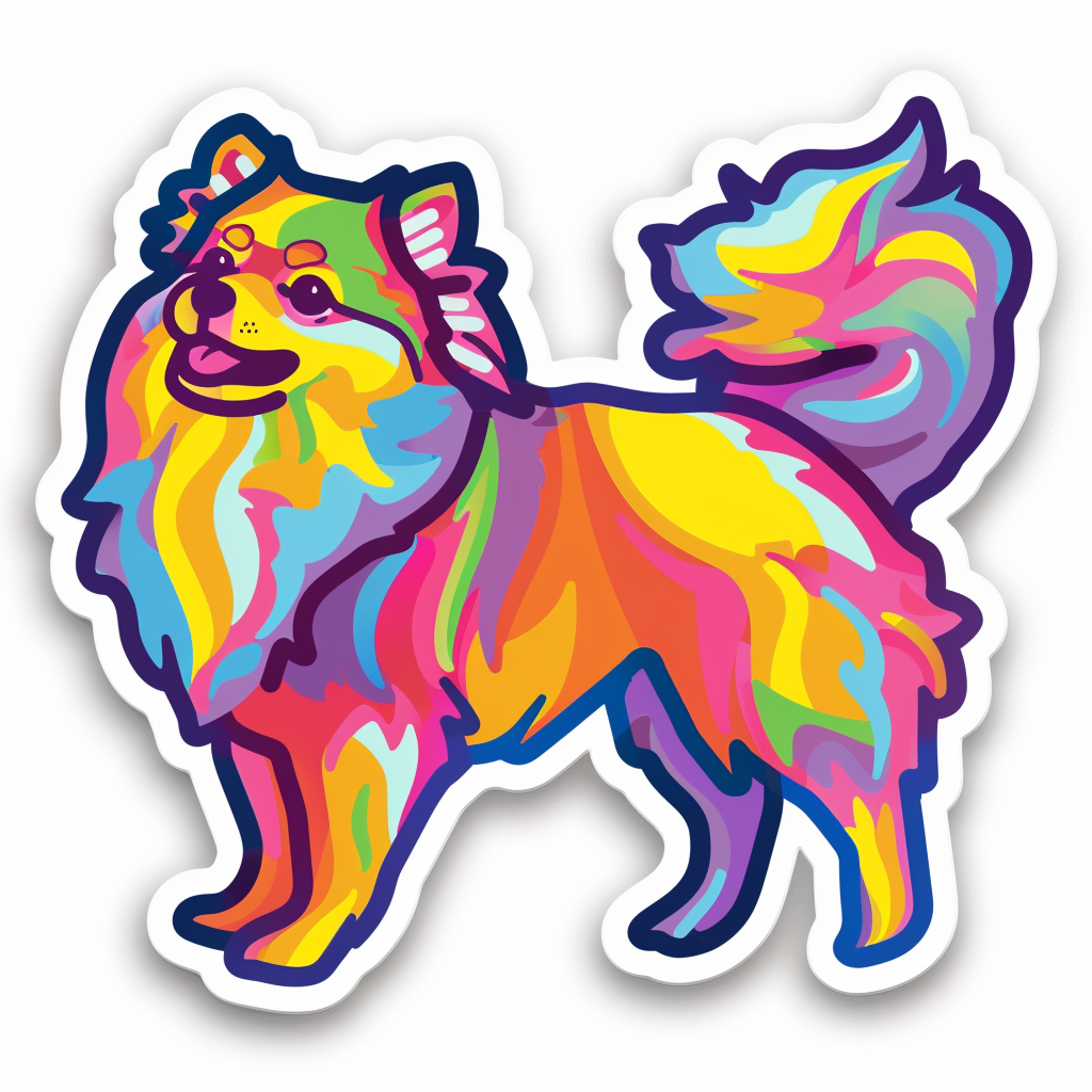 Sticker of a Pomeranian Dog majestic Expressive surreal Vinyl Decal Sticker for Car, Laptop, Tumbler and more # F013805