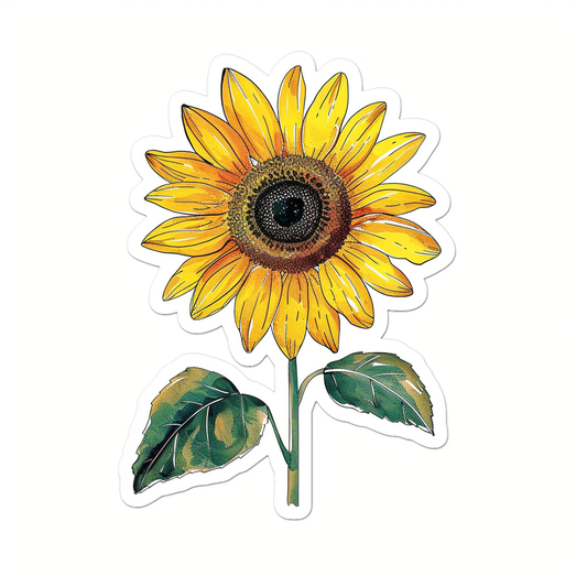 Sunflower flower majestic Expressive surreal Vinyl Decal Sticker for Car, Laptop, Tumbler and more # F023073