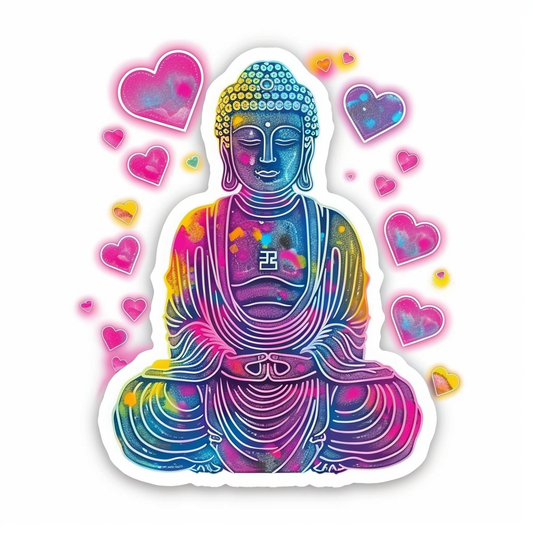 Sticker of a Buddha majestic Expressive surreal Vinyl Decal Sticker for Car, Laptop, Tumbler and more # F017221