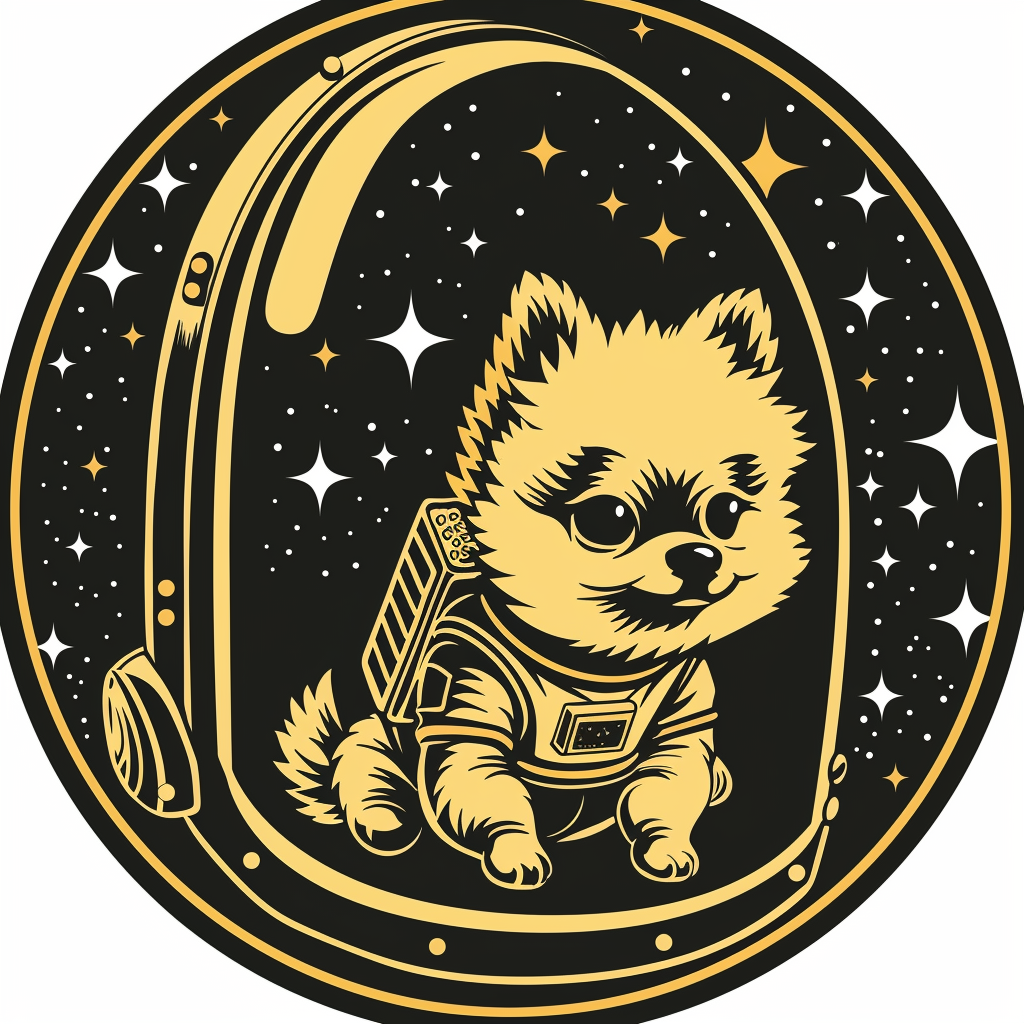 Sticker of a Pomeranian Dog astronaut majestic Expressive surreal Vinyl Decal Sticker for Car, Laptop, Tumbler and more # F013896