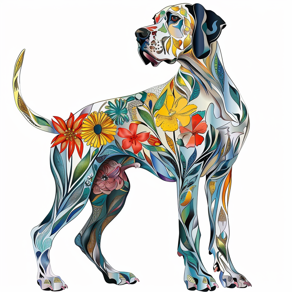 Great Dane Dog Expressive surreal Vinyl Decal Sticker for Car, Laptop, Tumbler and more # F022701