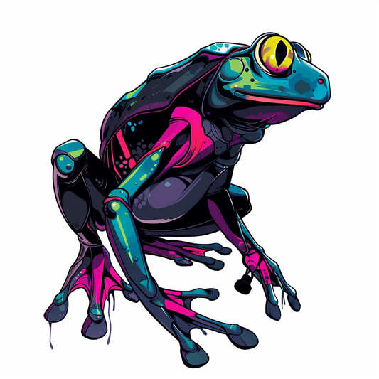 Sticker of a Frog cute and adorable Expressive surreal Vinyl Decal Sticker for Car, Laptop, Tumbler and more # F016755
