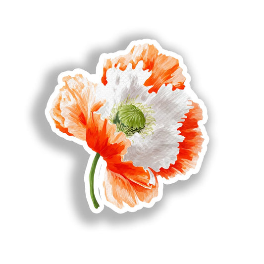 Poppy Flower Vinyl Decal Sticker for Car, Laptop, Tumbler and more # A019315-4" x 4"