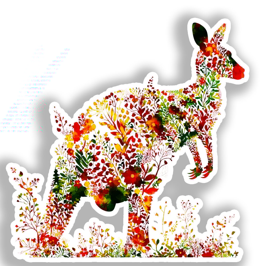Kangaroo Vinyl Decal Sticker for Car, Laptop, Tumbler and more # A018489-4" x 4"