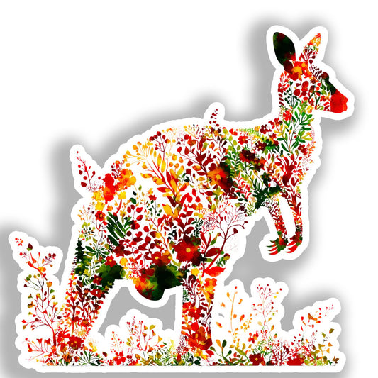 Kangaroo Vinyl Decal Sticker for Car, Laptop, Tumbler and more # A018489-4" x 4"