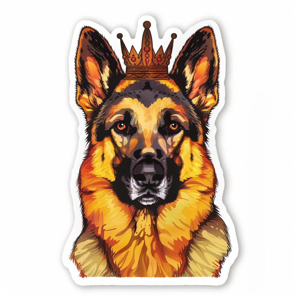 German Shepherd Dog crowned Vinyl Decal Sticker for Car, Laptop, Tumbler and more # F011457