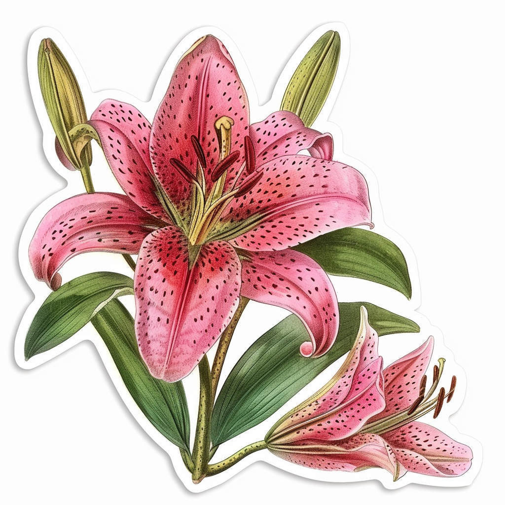 Lily flower majestic Expressive surreal Vinyl Decal Sticker for Car, Laptop, Tumbler and more # F023244