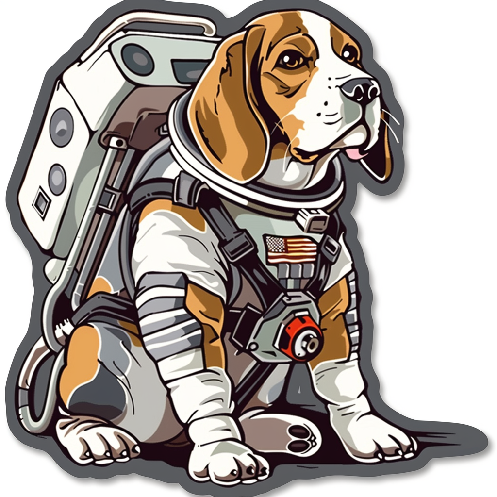 Beagle dog astronaut Vinyl Decal Sticker for Car, Laptop, Tumbler and more # F011870