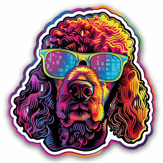 Poodle Dog cyber punk Vinyl Decal Sticker for Car, Laptop, Tumbler and more # F012557