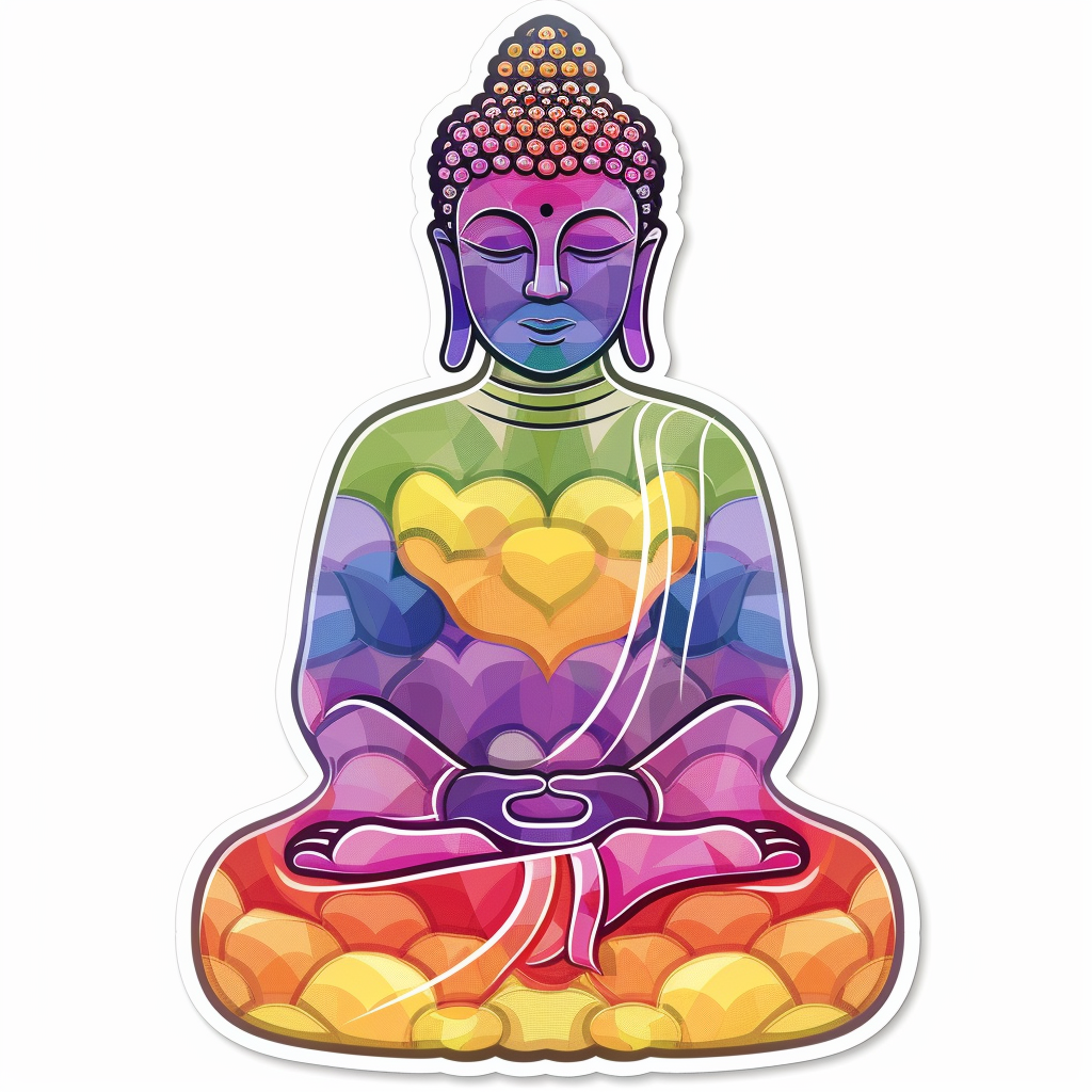 Sticker of a Buddha majestic Expressive surreal Vinyl Decal Sticker for Car, Laptop, Tumbler and more # F017241