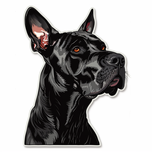 Adorable Great Dane Dog Expressive surreal Vinyl Decal Sticker for Car, Laptop, Tumbler and more # F017746