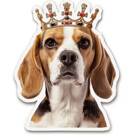 Beagle dog crowned Vinyl Decal Sticker for Car, Laptop, Tumbler and more # F011816