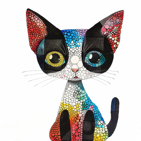 Adorable Cornish Rex Cat Expressive surreal Vinyl Decal Sticker for Car, Laptop, Tumbler and more # F021492-4" x 4"