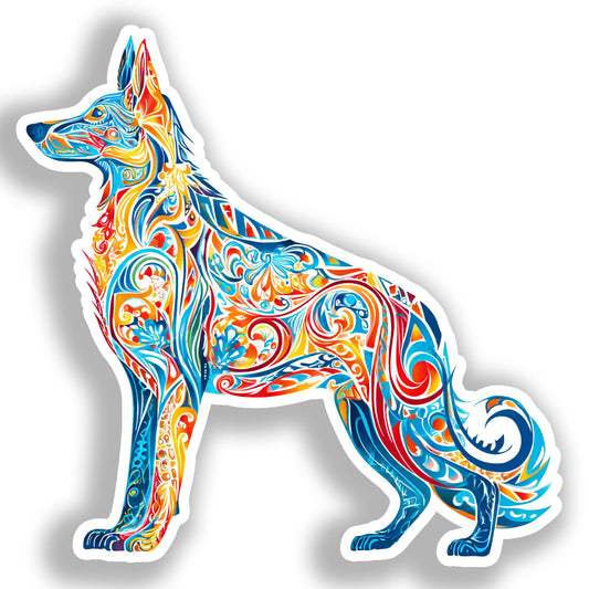 German Shepherd Dog Vinyl Decal Sticker for Car, Laptop, Tumbler and more # A019576-4" x 4"