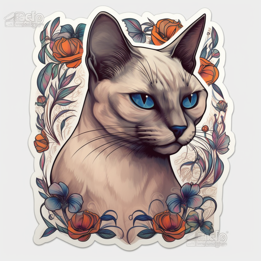 Burmese Cat Vinyl Decal Sticker for Car, Laptop, Tumbler and more # F010708