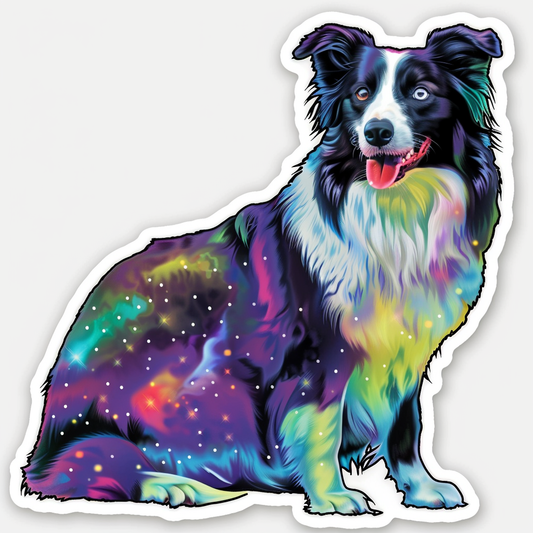 Border Collie Dog majestic Expressive surreal Vinyl Decal Sticker for Car, Laptop, Tumbler and more # F021841-4" x 4"