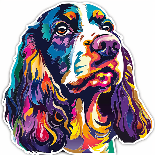Cocker Spaniel Dog majestic Expressive surreal Vinyl Decal Sticker for Car, Laptop, Tumbler and more # F020288-4" x 4"