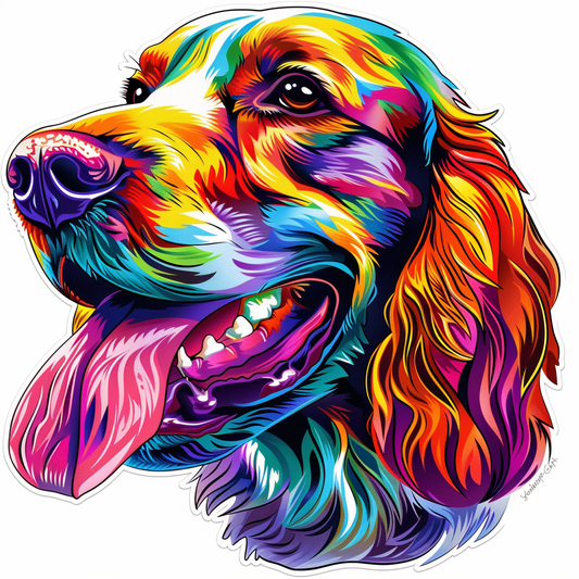 Cocker Spaniel Dog majestic Expressive surreal Vinyl Decal Sticker for Car, Laptop, Tumbler and more # F020094-4" x 4"
