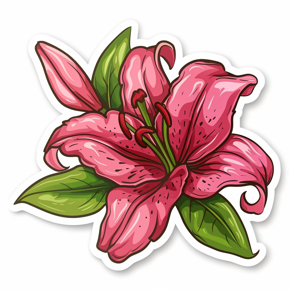 Lily flower majestic Expressive surreal Vinyl Decal Sticker for Car, Laptop, Tumbler and more # F023290