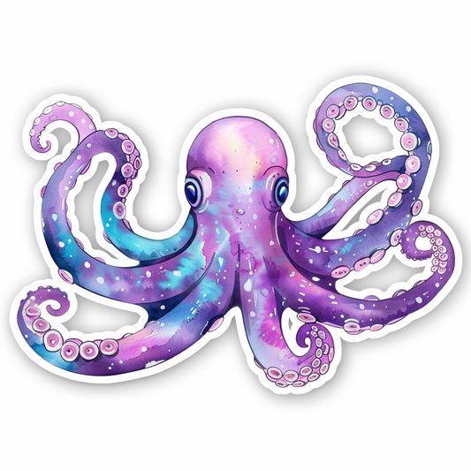 Sticker of an Octopus astronaut majestic Expressive surreal Vinyl Decal Sticker for Car, Laptop, Tumbler and more # F015699