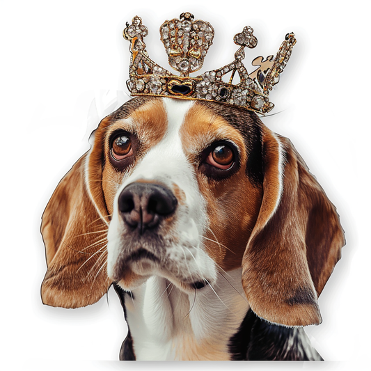 Beagle dog crowned Vinyl Decal Sticker for Car, Laptop, Tumbler and more # F011805
