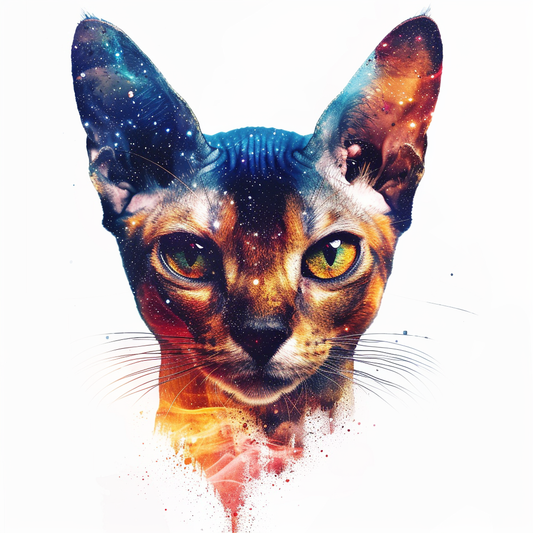 Abyssinian Cat astronaut majestic Expressive surreal Vinyl Decal Sticker for Car, Laptop, Tumbler and more # F021136-4" x 4"