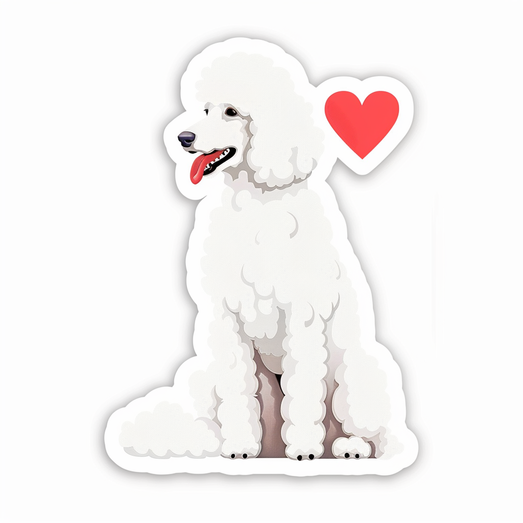 Poodle Dog heartcore Vinyl Decal Sticker for Car, Laptop, Tumbler and more # F012400