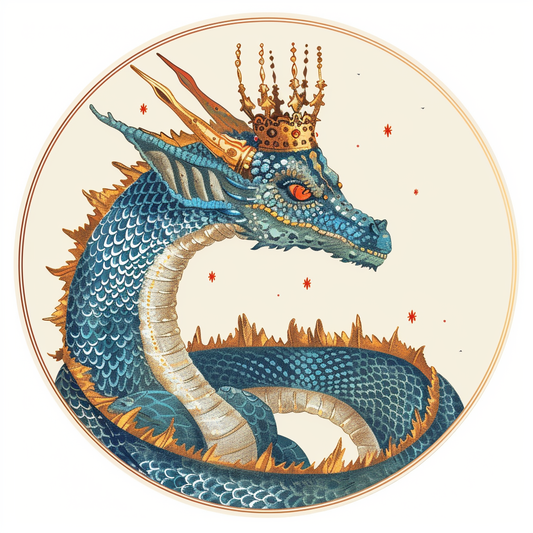 Dragon crowned majestic Expressive surreal Vinyl Decal Sticker for Car, Laptop, Tumbler and more # F019040-4" x 4"