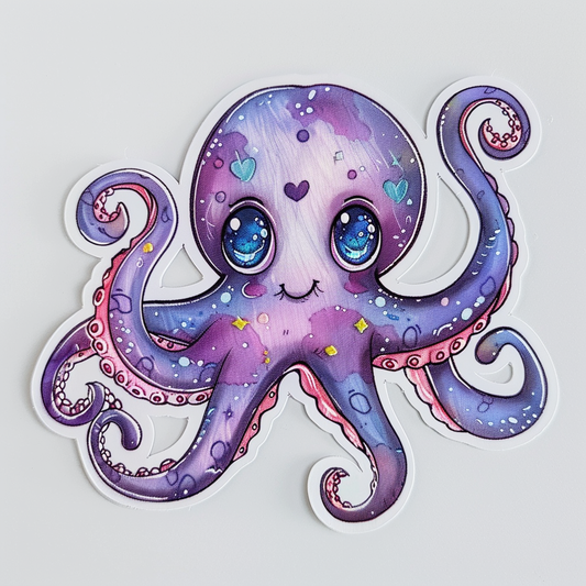 Sticker of a Octopus heartcore texture Expressive surreal Vinyl Decal Sticker for Car, Laptop, Tumbler and more # F015746