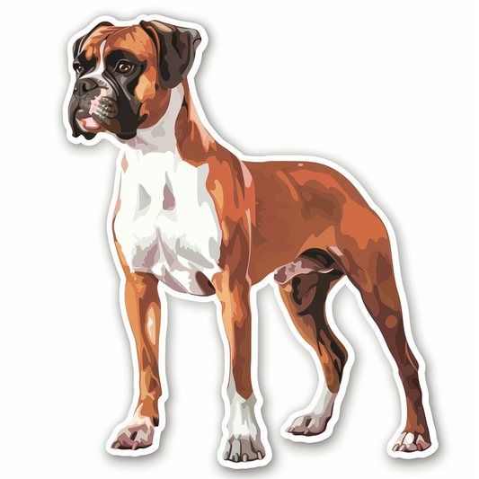 Boxer DogWhite  Vinyl Decal Sticker for Car, Laptop, Tumbler and more # F07247